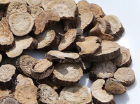 many dried herb slices of Red Peony Root