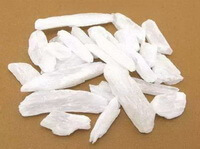 crystals of Gypsum Fibrosum are in a pile