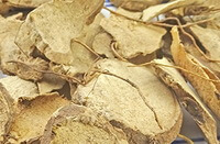 dried yellowish slices of Hypoglaucous Yam Rhizome