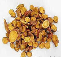 dark yellowish honey prepared licorice root slices of Glycyrrhiza uralensis Fisch