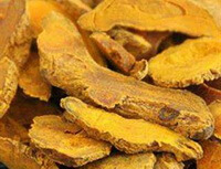 yellowish herb slices of Rhizoma Wenyujin concisa
