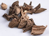 dried brownish herb root segments of Big Thistle Root