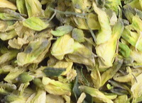 dried yellowish green Pagodatree Flower are piled together